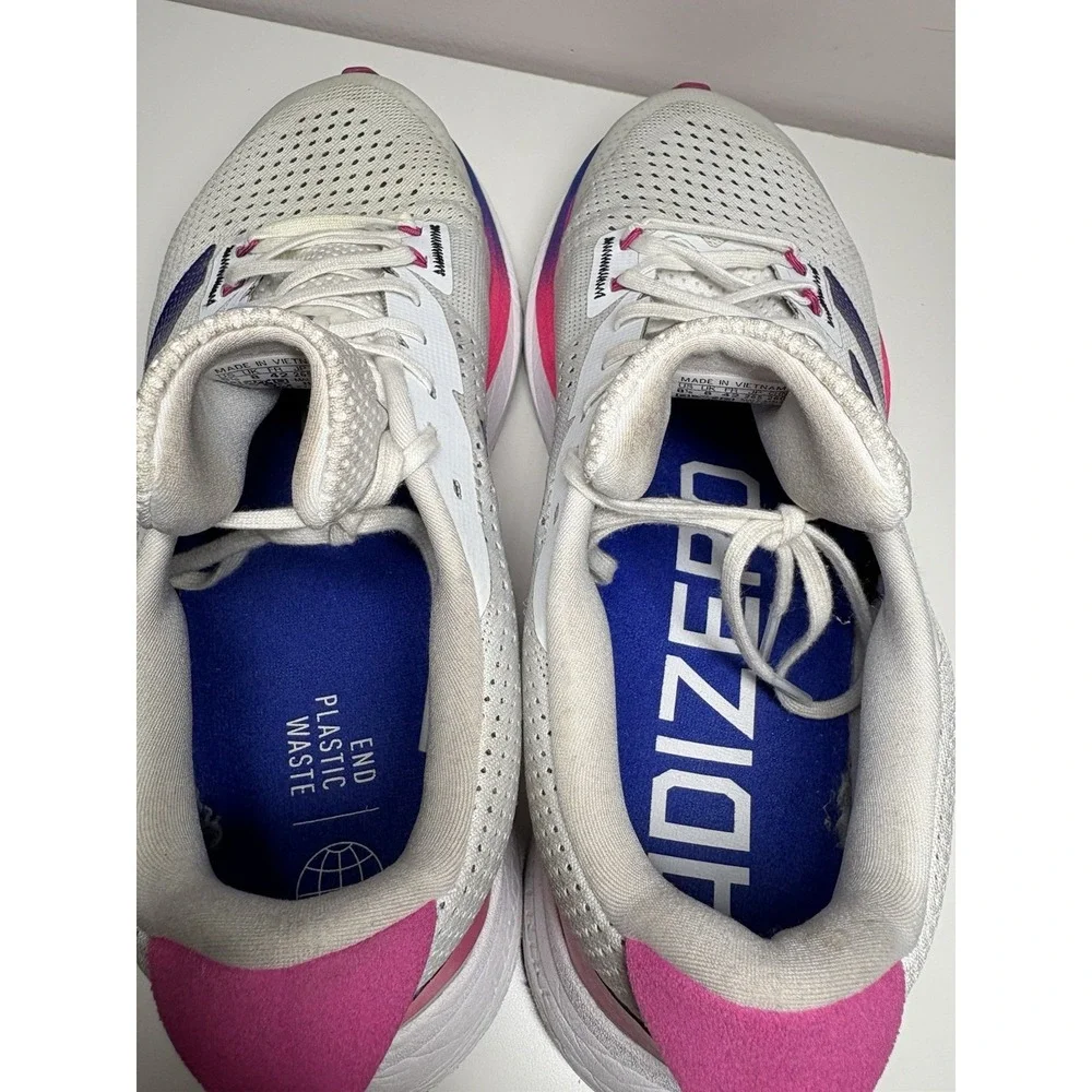 Adidas Mens Adizero SL Running Athletic Shoes White/Blue/Fuchsia GV9095 Size 8.5